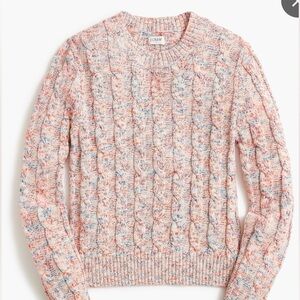 J. Crew Cable Knit Pullover Sweater Marled